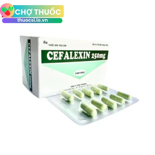 Cefalexin 250mg Tipharco (Hộp 10 vỉ x 10 viên)