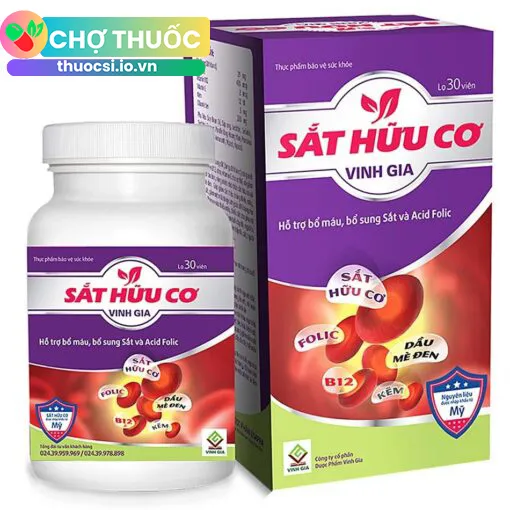 Sắt Hữu Cơ Vinh Gia Lọ 30 viên